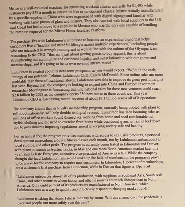 2-- Lululemon Athletica Inc., one of Canada's