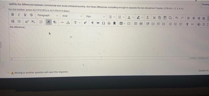 A. Moving to another question will save this