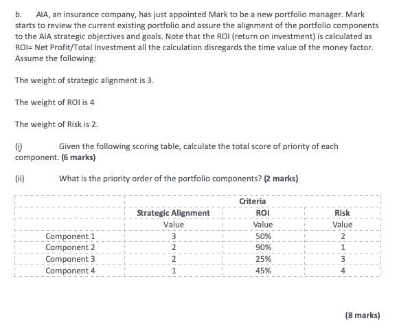 b. ALA, an insurance company, has just appointed