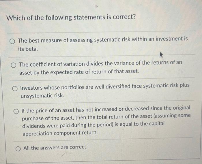 Which of the following statements is correct? The