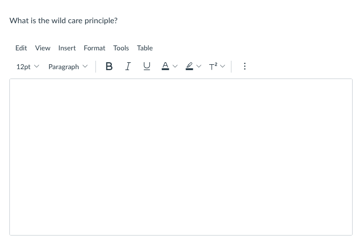 What is the wild care principle? Edit View Insert