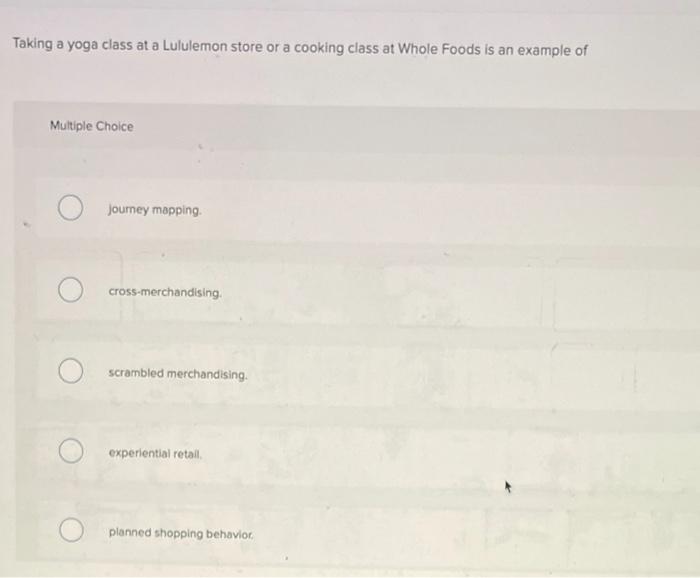 Taking a yoga class at a Lululemon store or a