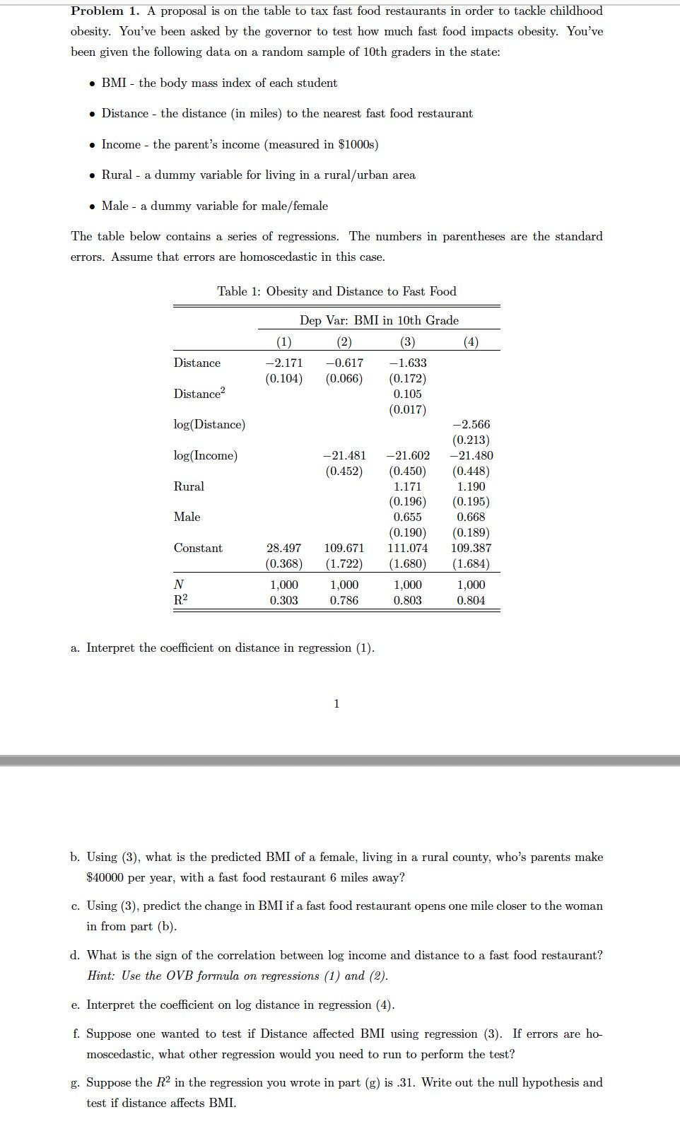 Problem 1. A proposal is on the table to tax fast