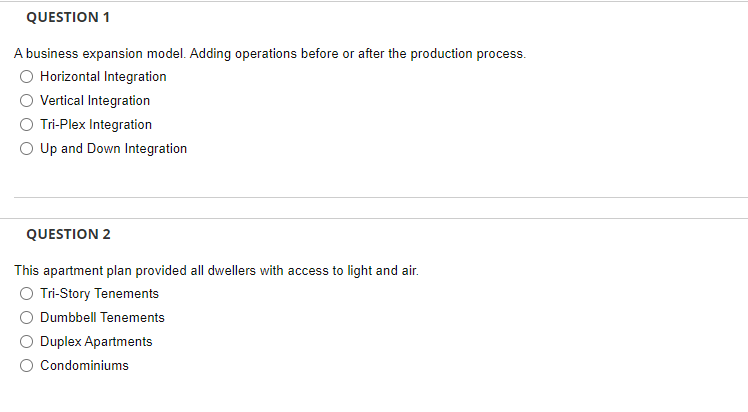 QUESTION 1 A business expansion model. Adding