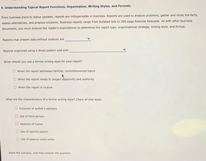 4. Understanding Typical Report Functions,
