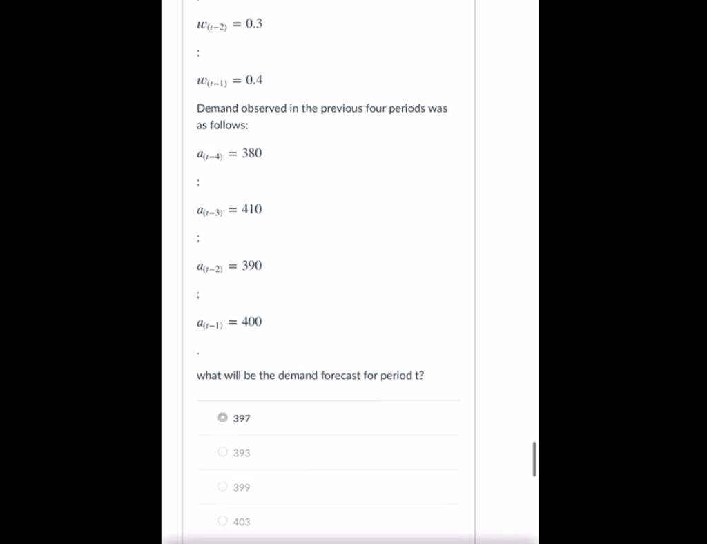 1/1 pts Question 35 Suppose a four-period