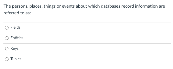 The persons, places, things or events about which