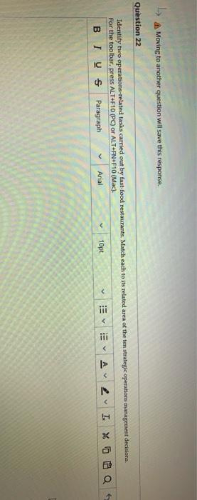 Moving to another question will save this