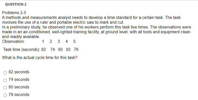 Need help Questions 2-5 QUESTION 2 Problems 2-5 A