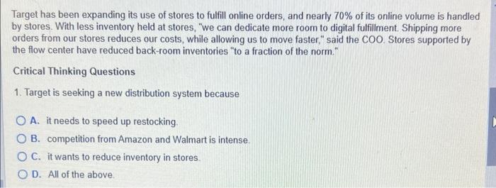 Target is testing a new distribution strategy