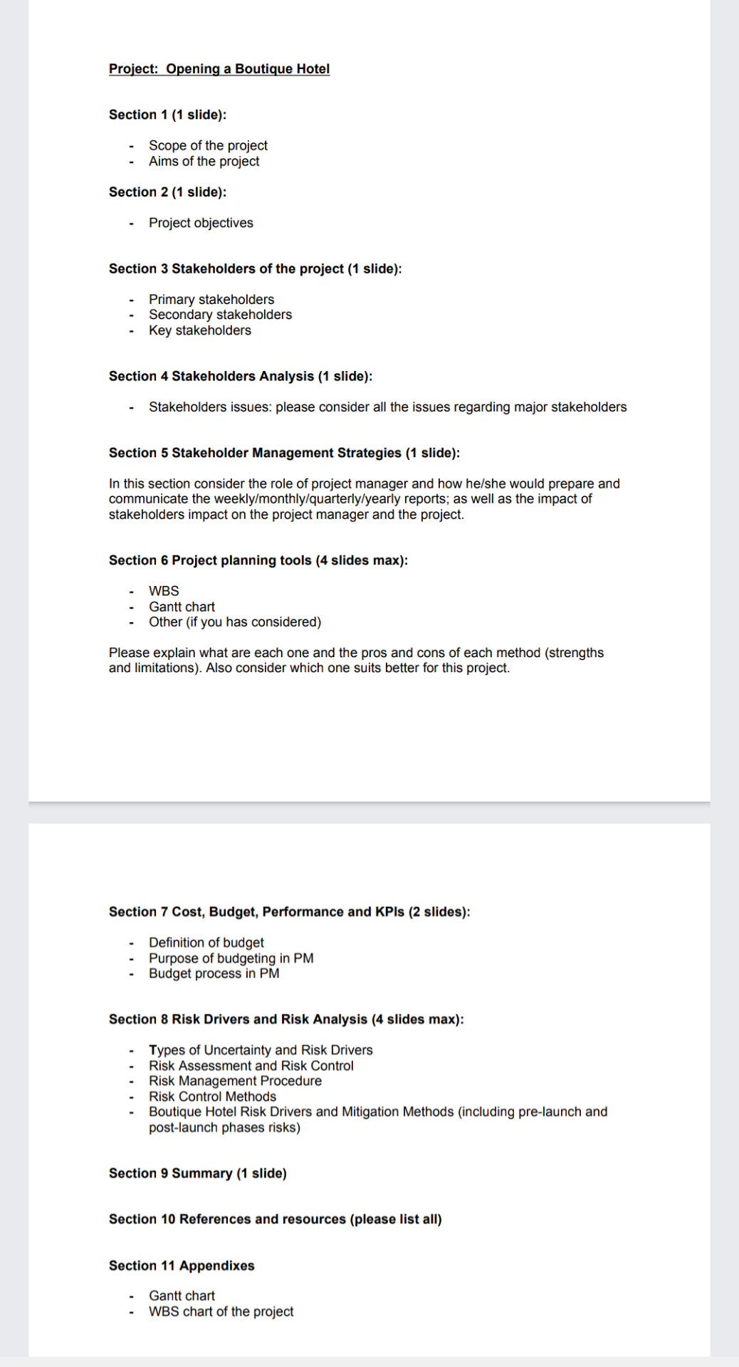 Project: Opening a Boutique Hotel Section 1 (1