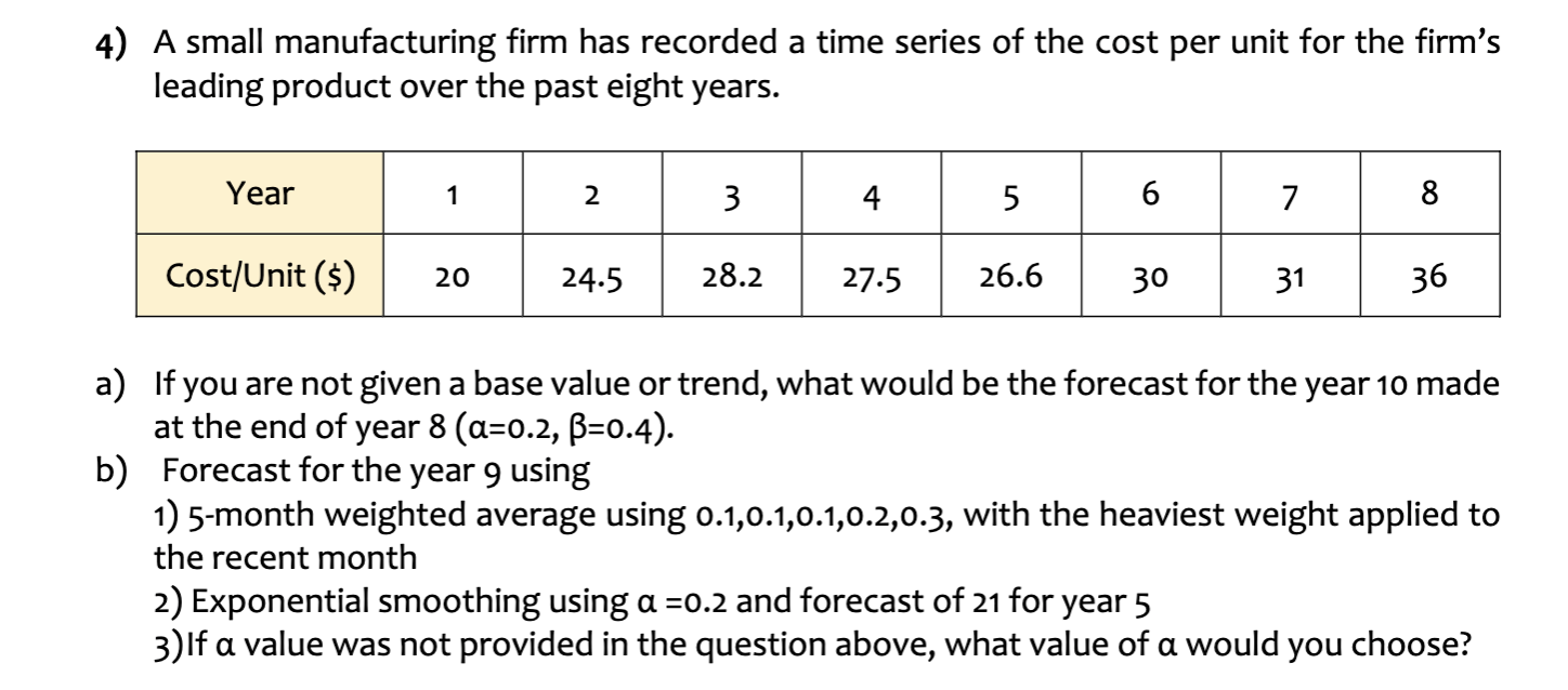 Please put the steps 4) A small manufacturing