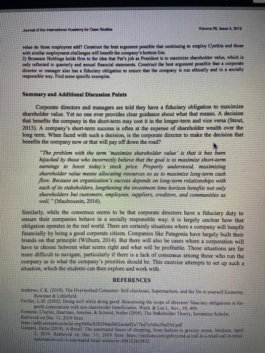 es Read the case study 'What About Cynthia? A