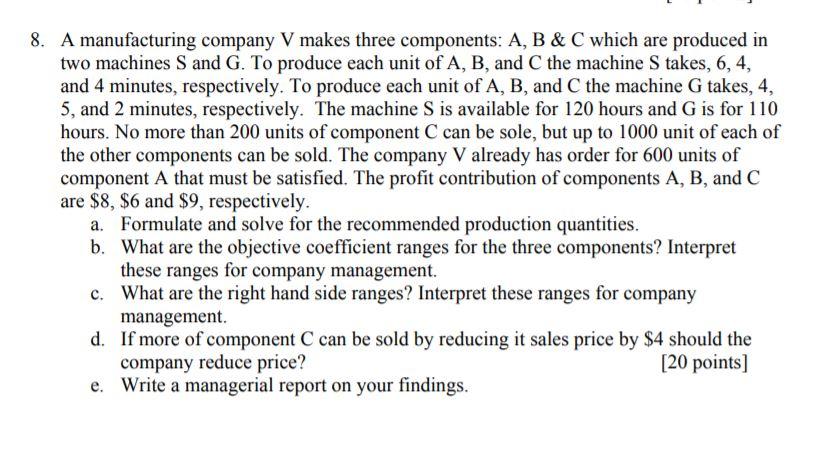 Multiple Choice: (select one answer) [5 points]