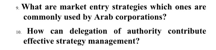 9. What are market entry strategies which ones