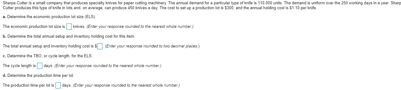 Sharpe Cutter is a small company that produces