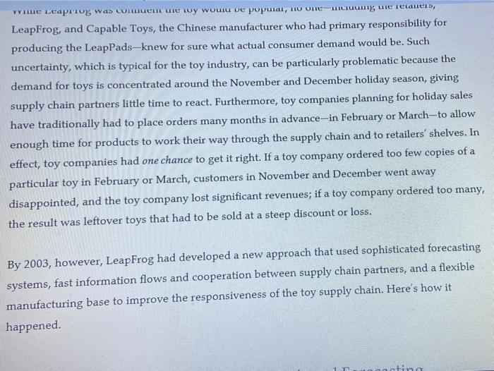 please read the case study and give answer 4 and