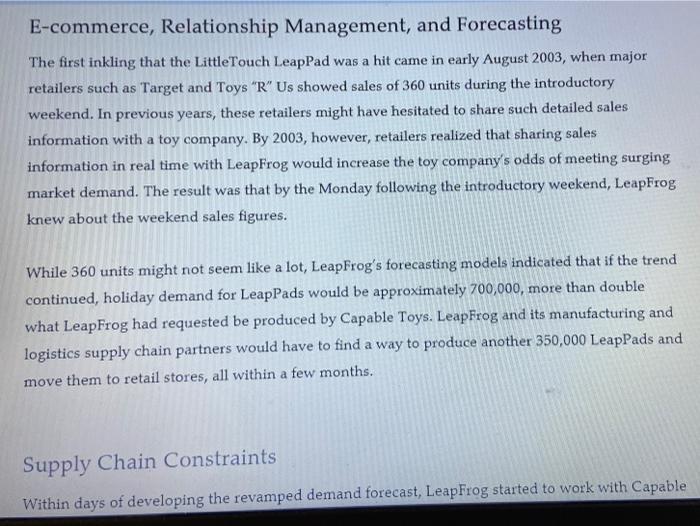 please read the case study and give answer 4 and