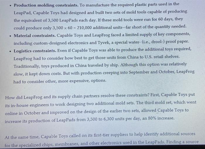 please read the case study and give answer 4 and