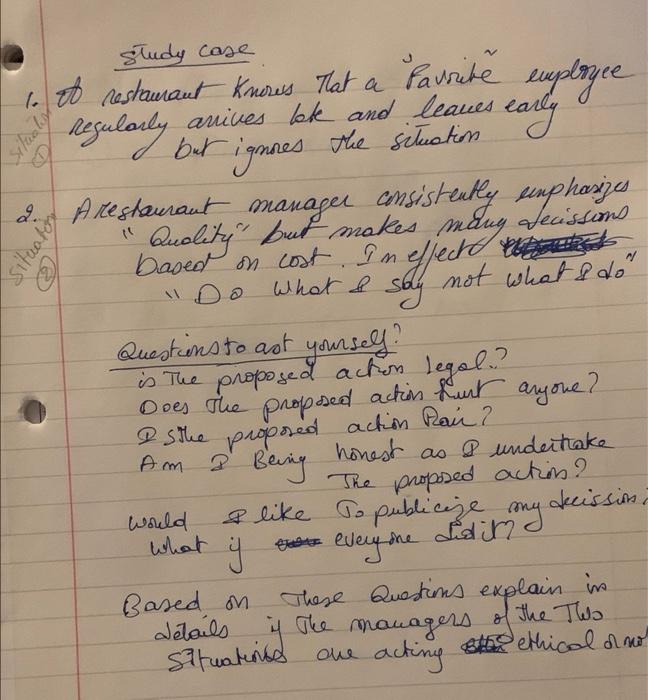 can you please solve to me this study case?