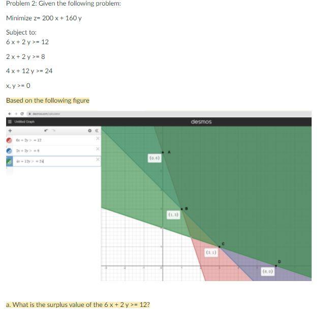 + Problem 2: Given the following problem: