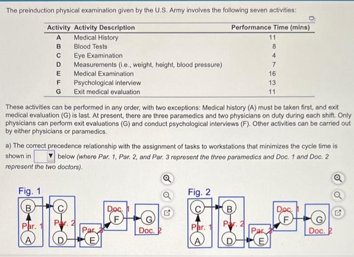 The preinduction physical examination given by