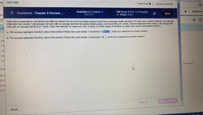 Can i have help with b. Sty OPS 1100 Tracey Guy 1