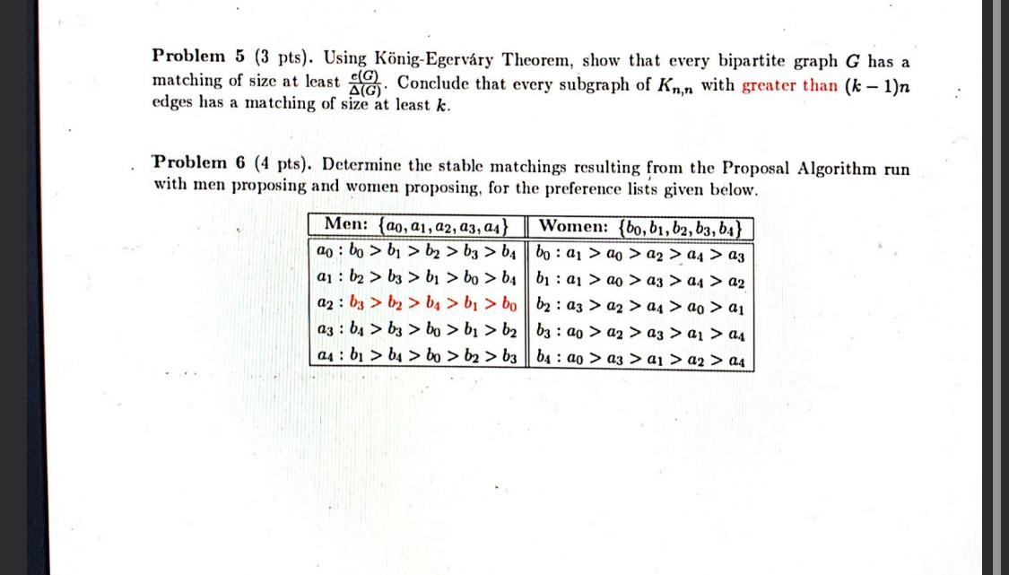 Please provide a solution to PROBLEM 6 ONLY using
