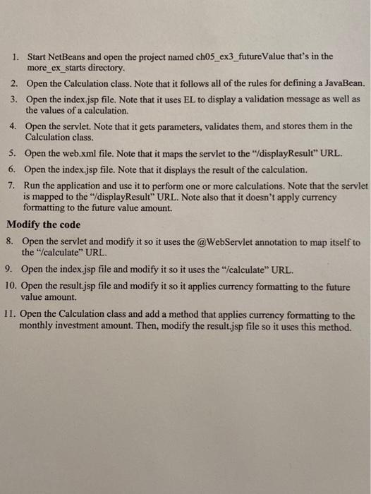 1. Start NetBeans and open the project named