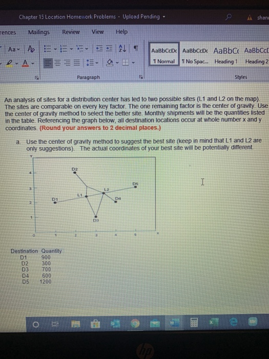 Chapter 15 Location Homework Problems - Upload