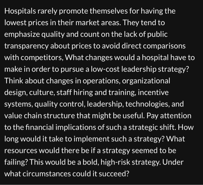 Hospitals rarely promote themselves for having