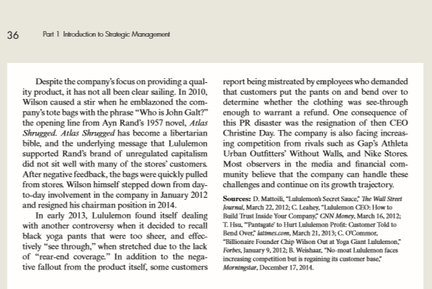 1. Discuss the competitive advantage Chip Wilson