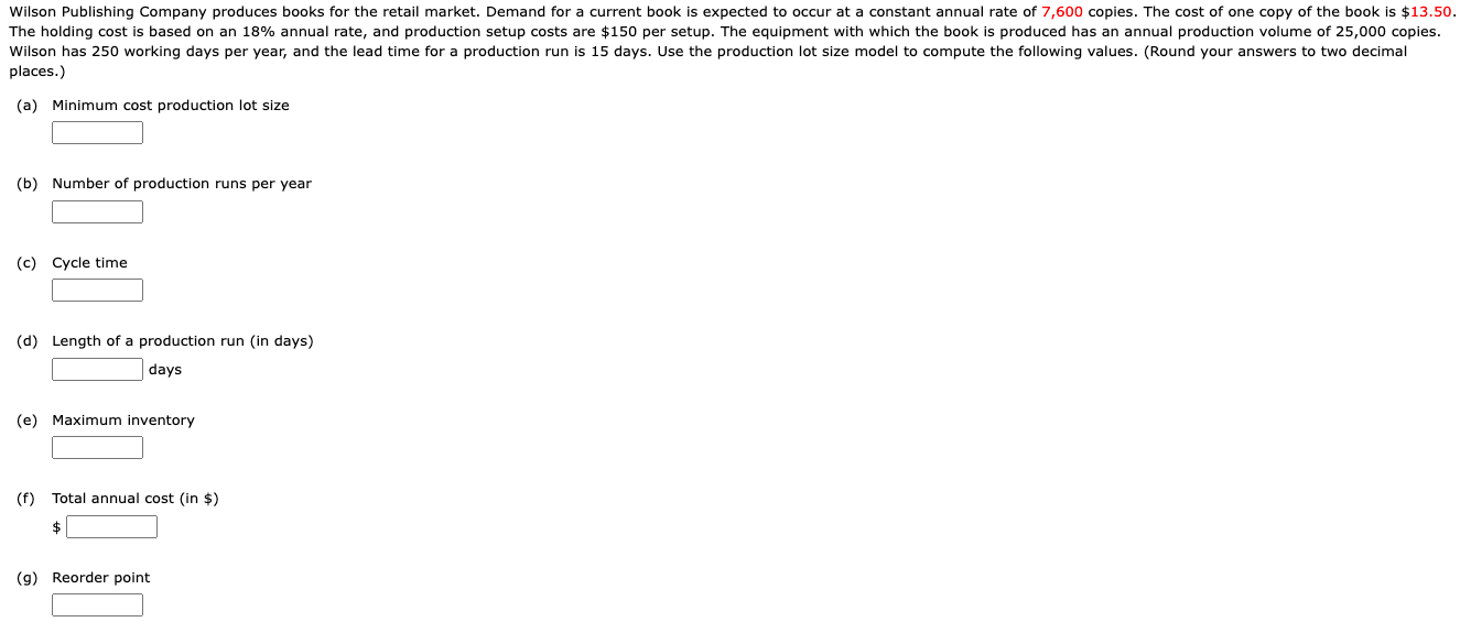 Wilson Publishing Company produces books for the