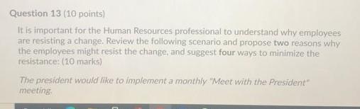 it's a chance management question need the