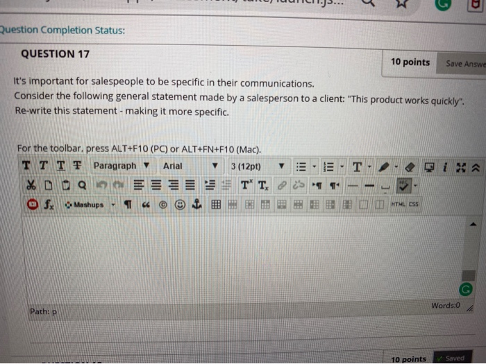 m uuri.Js... a Question Completion Status: