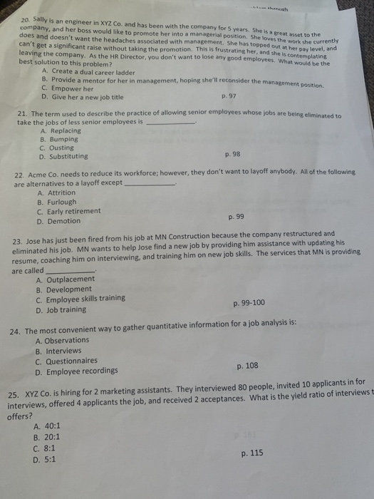 stratigic human resource mangment 20. Sally is an