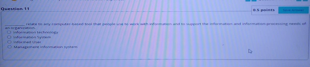 Question 11 0.5 points Save answer relate to any