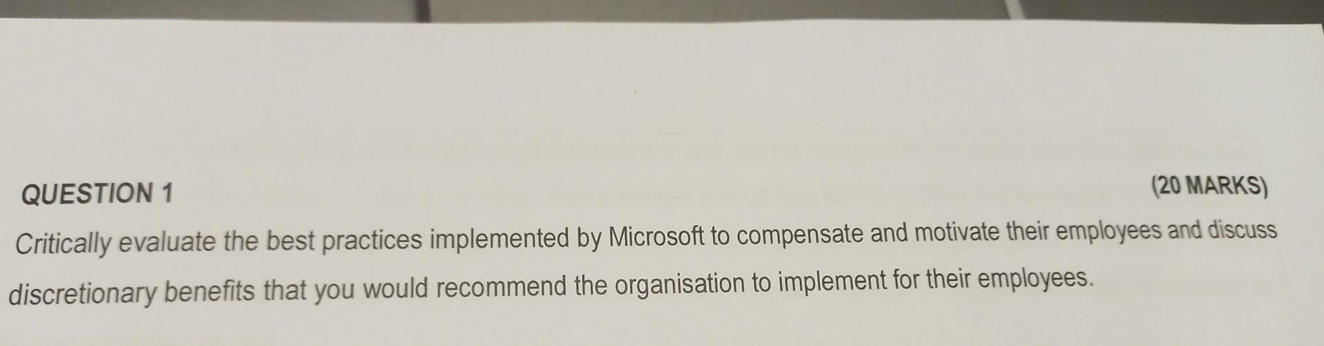 QUESTION 1 (20 MARKS) Critically evaluate the