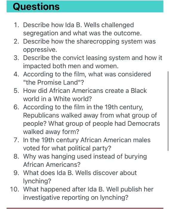 Instructions Watch the film America After the