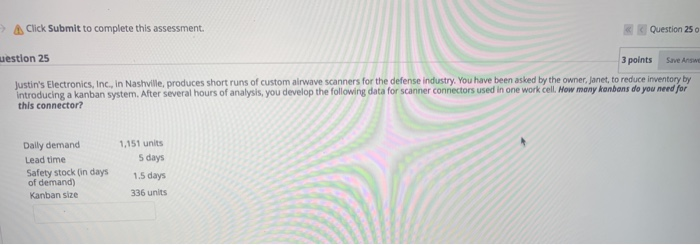 Click Submit to complete this assessment.