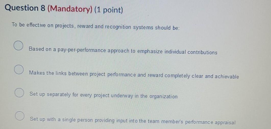 Question 7 (Mandatory) (1 point) Which power