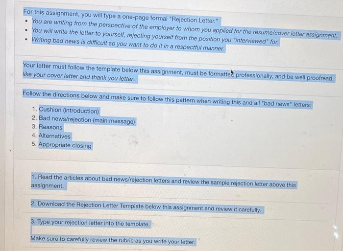 For this assignment, you will type a one-page