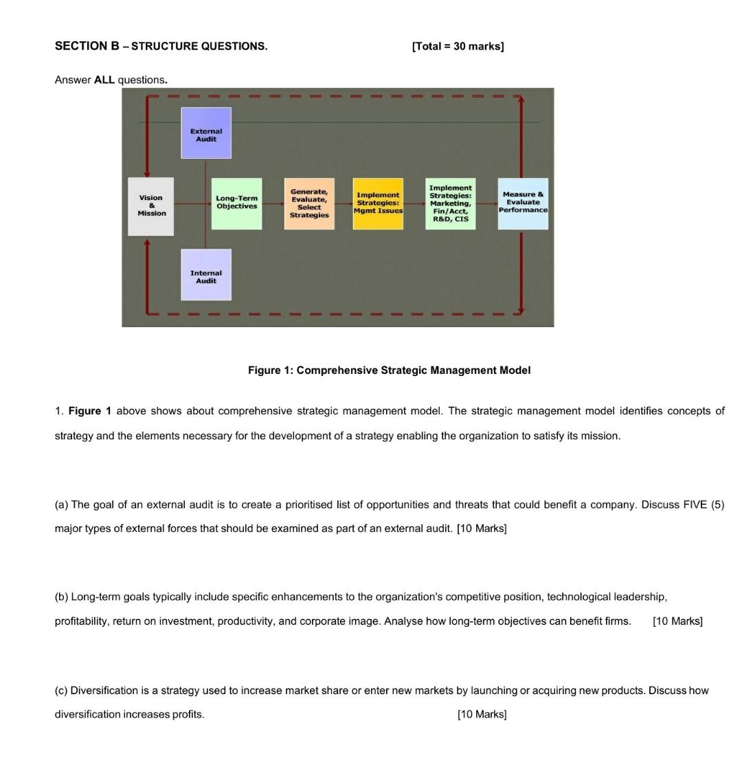 SECTION B - STRUCTURE QUESTIONS. [Total =30 marks