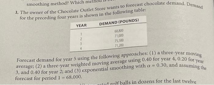 complete on spreadsheet smoothing method? Which