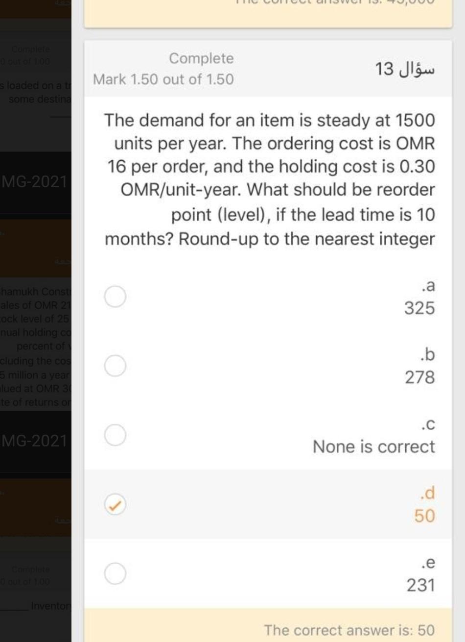 why the answer is D ? Complete Mark 1.50 out of