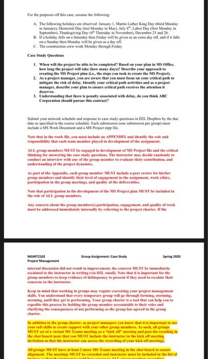 MGMT2102 Group Assignment: Case Study Spring 2020