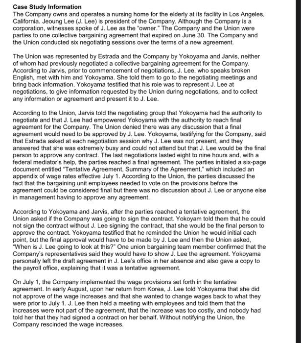 1. In the case study do you think that the