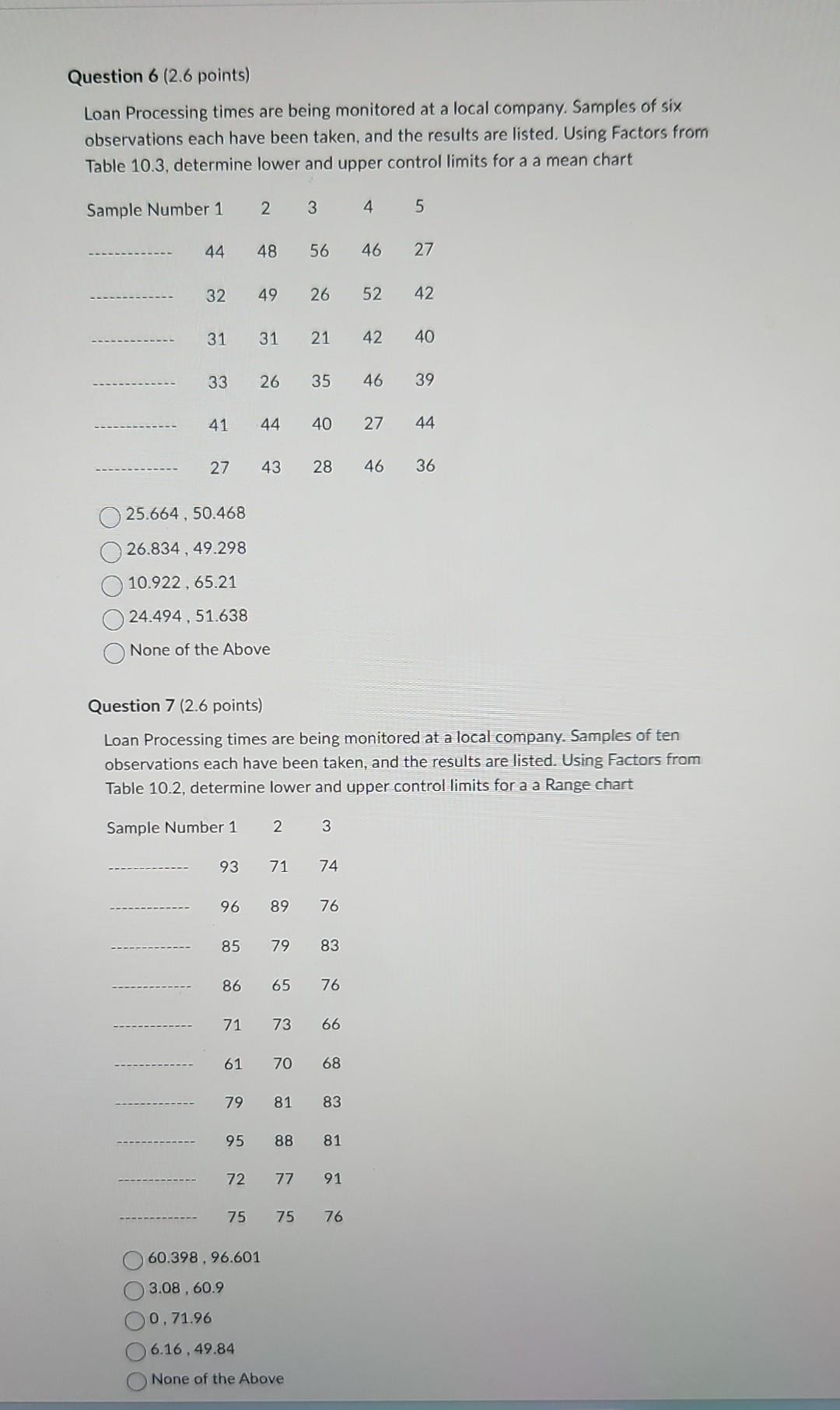 Please help me Question 6 ( 2.6 points) Loan