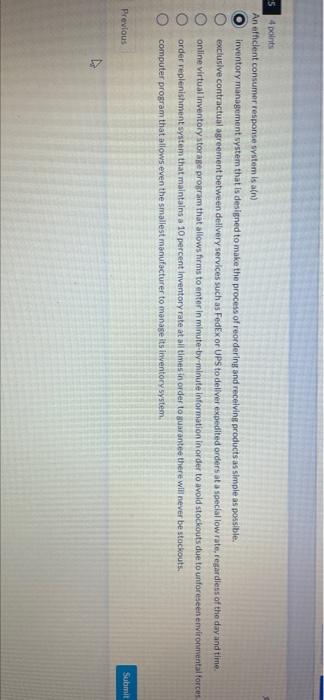 an efficient consumer response system is a(n) -5