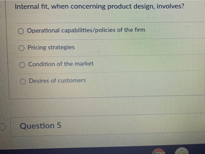 Internal fit, when concerning product design,